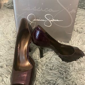 Jessica Simpson cut-out heels; Berry color (dark purple) worn only 1-2 times.